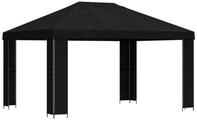 vidaXL Pavillon 4 x 3 m Pavillon 4x3 m Schwarz Polyester und Stahl 190