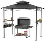 LuxusKollektion Grillpavillon Grillpavillon Doppeldach Grau 245x153x250cm