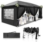 LuxusKollektion Partyzelt Party-Pavillon 3x6m H&ouml;henverstellbar Schwarz