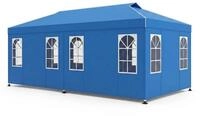 COSTWAY Faltpavillon, 3 x 6 m Pop up Partyzelt, Faltpavillon mit Sonnenschutz
