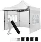 COSTWAY Faltpavillon, Pop Up Gartenpavillon mit 3 Seitenw&auml;nden f&uuml;r Garten