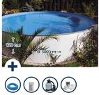 Planet Pool Rundpool Stahlwandpool Set rund Brasilia 300x120 cm, Stahl...