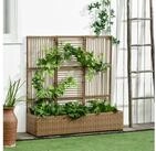 Outsunny Blumenkasten Hochbeet mit Rankgitter in Rattan-Optik Blumenbeet f&uuml;r...