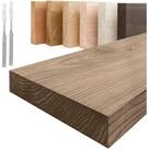 LAMO Manufaktur Wandregal Holz Gerade, Regal Farbe: Nussbaum, Invisible: