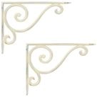 vidaXL Wandregal 125 x 17 x 3 cm Wandregalhalterungen 2 stk Antik Wei&szlig;...