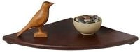 relaxdays Eckregal Wand Walnussholz, 1-tlg., dunkelbraun, 25 cm
