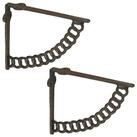 relaxdays Wandregalhalter Regaltr&auml;ger 2er Set Ketten-Design, 2-tlg., braun