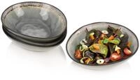 S&Auml;NGER Salatsch&uuml;ssel Capri Grau Salatschalen Set, Steingut, (Set, 4-tlg),