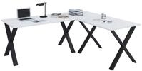 VCM Schreibtisch Lona Computertisch B. 190 x T. 190 x H. 76 cm, L-Form