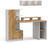 Vicco Schreibtisch Tomy, Wei&szlig;/Goldkraft Eiche, 150 x 59 cm 4er Set (3-St)
