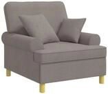 vidaXL Sessel XL-Sessel mit Kissen Taupe Stoff (1-St)