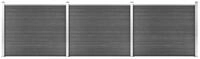 vidaXL Gartenzaun Zaunelement Set WPC 526x146 cm Schwarz, (1-St)