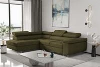 Fun M&ouml;bel Ecksofa Schlafsofa JADE Stoff Bouclestoff Ascot mit Ottomane Links...