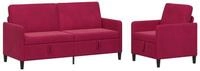 vidaXL Sofa Sofa Set mit Stauraum 2 stk. Weinrot Polyester, 2 Teile