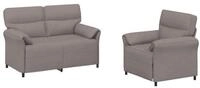 vidaXL Sofa Sofa Set 2 stk. Taupe Stoff, 2 Teile