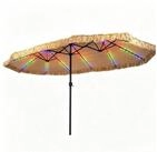 COSTWAY Sonnenschirm, LxB: 450x270 cm, Mit LED-Leuchten, Kurbel & 12...