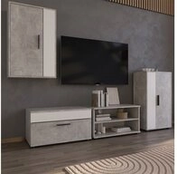 Vicco Wohnwand Berno, Beton/Wei&szlig;, 2 Teile, (2-St)