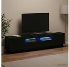 vidaXL TV-Board vidaXL 5-teiliges LED TV Schrank Schwarz Holzwerkstoff