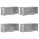 vidaXL Aufbewahrungsbox CD Aufbewahrungsregal 4 Stk. Betongrau 40 x 17 x 17 cm...