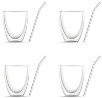 BEM Thermoglas 4 Doppelwandige Cappuccino Gl&auml;ser, 8-tlg., Borosilikatglas, und...