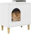 vidaXL Tierkorb 51 x 30 x 52 cm Katzenhaus Gl&auml;nzend Wei&szlig; 51x30x52 cm...
