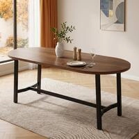 OKWISH Esstisch Essplatz f&uuml;r 6&ndash;8 Personen mit abgerundeten Ecken (Packung,...