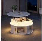 REDOM Couchtisch 75x52x75 cm h&ouml;henverstellbar mit LED (Packung, 1-St., mit zwei
