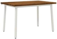 vidaXL Esstisch 120 x 80 x 75 cm Massivholz Nat&uuml;rlich und Wei&szlig; (1-St)