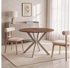 WFL GROUP Esstisch Valio runder Ausziehtisch f&uuml;r Esszimmer mit Metallbeinen in
