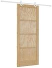 vidaXL Haust&uuml;r Schiebet&uuml;r Nat&uuml;rlich und Wei&szlig; 86 x 211 cm Massives...