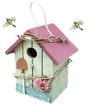 LuxusKollektion Vogelhaus Vogelhaus Rot Landhausstil Deko
