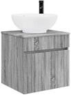 vidaXL Badezimmerspiegelschrank Wandmontierte Waschbecken-Vanit&auml;t Sonoma-Grau...