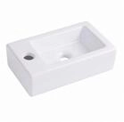 relaxdays Waschbecken Eckiges Waschbecken mit Hahnloch (1-St), 37 x 18 x 10 cm