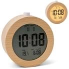 relaxdays Quarzwecker Digitaler Wecker aus Holz