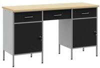 vidaXL Werkzeugschrank Werkbank mit Speicher 3 stk. Schwarz Ingenieure Holz und...