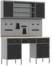 vidaXL Werkzeugschrank Werkbank 7 stk. Schwarz Ingenieure Holz und Stahl (7-St)