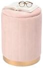 relaxdays Stauraumhocker Hocker aus Samt mit Stauraum (1 St), Altrosa