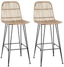 vidaXL Stuhl 44 x 55 x 109 cm Barstuhl Thekenstuhl Rattan und Stahl 44x55x109...