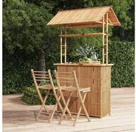 vidaXL Loungeset vidaXL 3-tlg. Bar-Set Bambus