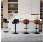 LuxusKollektion Barhocker Barhocker H&ouml;henverstellbar Kunstleder Massivholz...