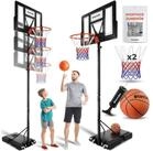 tectake Basketballkorb Basketballanlage, mit Rollen, inklusive Ball, Pumpe und 2
