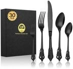 LuxusKollektion Besteck-Set Besteckset 30tlg 30 St&uuml;ck Schwarze Kronen Besteck...