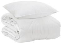 vidaXL Bett Ganzjahresbettdecke mit Kissen 2 Stk. Wei&szlig; Mikrofaser (2-tlg)