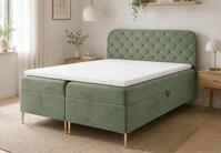 Home Collective Boxspringbett Doppelbett Bett mit Stauraum, Matratze & Topper,...