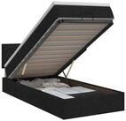 vidaXL Bett Ottoman Bett mit Matratze Schwarz 90 x 190 cm Stoff (1-tlg)