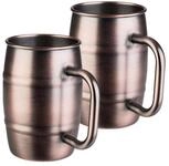 APS Cocktailglas, 2-tlg., Edelstahl, 2-er Set Bierkrug Humpen, Kupferbecher