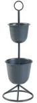en.casa Blumenst&auml;nder, &raquo;Alphen&laquo; mit 2 T&ouml;pfen 76,5x&Oslash;26cm Metall Schwarz...