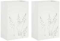 vidaXL Blumentopf Garten-Pflanzgef&auml;&szlig; 2 Stk. Wei&szlig; 50 x 30 x 75 cm (2 St)