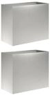 vidaXL Blumentopf Garten-Pflanzgef&auml;&szlig; 2 stk. Silber 60 x 30 x 40 cm Edelstahl...