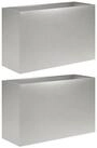vidaXL Blumentopf Garten-Pflanzgef&auml;&szlig; 2 stk. Silber 80 x 40 x 50 cm Edelstahl...
